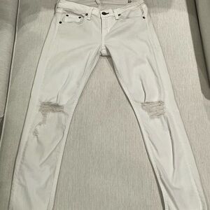 Rag and Bone Women’s White Distressed skinny Jeans